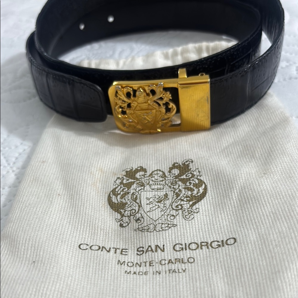 VNT Conte San Giorgio- Monte Carlo Black Belt- Vero Cocco Ligator Women’s belt
